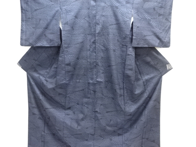 JAPANESE KIMONO / ANTIQUE ABSTRACT PATTERN WOVEN TSUMUGI KIMONO